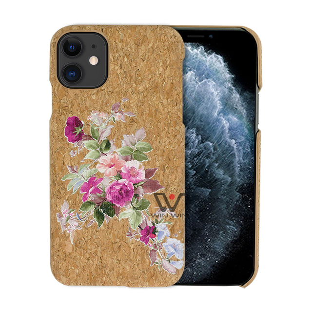 Practical Soft Engraved Cork Wood Accessories Mobile Phone Case for iPhone X for iPhone 14 15 17