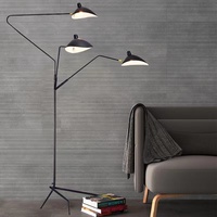 Lampe sur pied Loft pour salon, bar, studio, Serge Mouille Mcl, lampe de table sur trépied, lampe de bureau, couleur noir et blanc, lampe sur pied