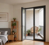 Portes à battants en acier et verre série ZCSUNG 80, coupe-vent, modernes, minimalistes, pour usage professionnel, double vitrage trempé isolant, haute précision