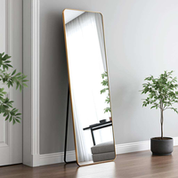 Miroir de maquillage rectangulaire en verre moderne, léger, élégant, fait main, à fixer au mur, pour chambre de fille tendance