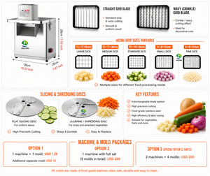 Coupe-frites et trancheuse commerciale 220V pour légumes et aliments à grignoter, facile à utiliser, idéale pour la restauration professionnelle - Product Image 1