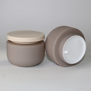 Pot cosmétique en plastique écologique de 250 ml avec couvercle beige, durable pour <span class=keywords><strong>beurre</strong></span> corporel, crèmes et cosmétiques faits maison - Product Image 6