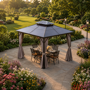 Luxuriöser Quadratischer Outdoor-Aluminium-Gartenbrunnen mit Zeitgenössischem Design, Langlebig für Alle Jahreszeiten, Wasserdichtes Doppelschichtiges Römisches Vordach - Product Image 4