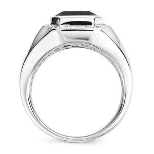 Joyería de plata esterlina 925S Anillos para hombre Negro Onlymale Anillo de diamante Anillo de ónix negro Joyería de fábrica de papá - Product Image 2
