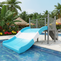 Toboggan aquatique en fibre de verre large de 2,4 m, hauteur de 1,2 m pour aire aquatique et piscine, certifié EN1176 CE