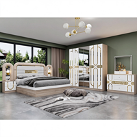 Ensemble de meubles de chambre à coucher au design moderne, ensemble complet pour chambre, comprenant armoire, table de chevet et coiffeuse, vente en gros directe usine