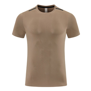 Nueva Ropa Deportiva Europea y Americana para Hombre, Sólida, para Correr, de Secado Rápido, Ajustada, de Manga Corta, Tejida - Product Image 3