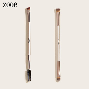 2024 nuevo diseño vegano solo champán dorado doble extremo ceja maquillaje cepillo rímel cepillo - Product Image 1