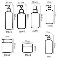 Botol pompa Lotion plastik 250ml 500ml, Set botol mentega tubuh 8oz 250g botol pompa Losion plastik ramah lingkungan dengan tutup bambu
