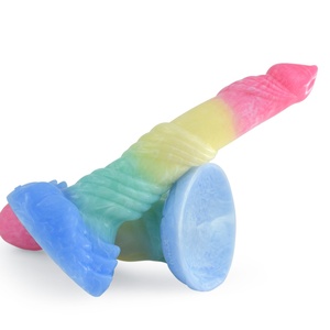 Unique Items N5033 rainbow Color Soft Silicone Sex Toy Liquid Silicone Penis Vagina Animal Penis <b>Dildo</b> Women's Sex Toys - Product Image 5
