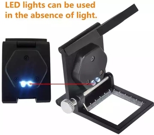 Lupa de suporte dobrável, quadrado, alta qualidade, lupa, 10x, ferramenta de joalheria com luz led - Product Image 3