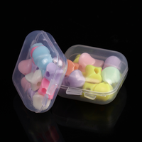 Petite boîte de rangement de bijoux cosmétiques en plastique noir transparent de forme carrée bon marché boîtes d'accessoires d'ongles de bureau pour boucles d'oreilles bagues