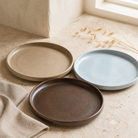 Assiette de table ronde en céramique émaillée en gros pour restaurant, hôtel et usage domestique