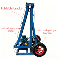 Foreuse de puits d'eau électrique pliable portable, profondeur de forage maximale de 60 m, machine de forage de sol légère pour usage agricole et domestique