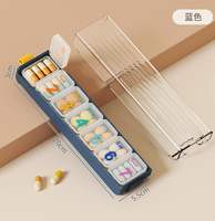 Boîte à pilules pliable personnalisée avec logo, 3 couches, 8 compartiments, petite, portable, organiseur de médicaments de voyage, cadeau promotionnel