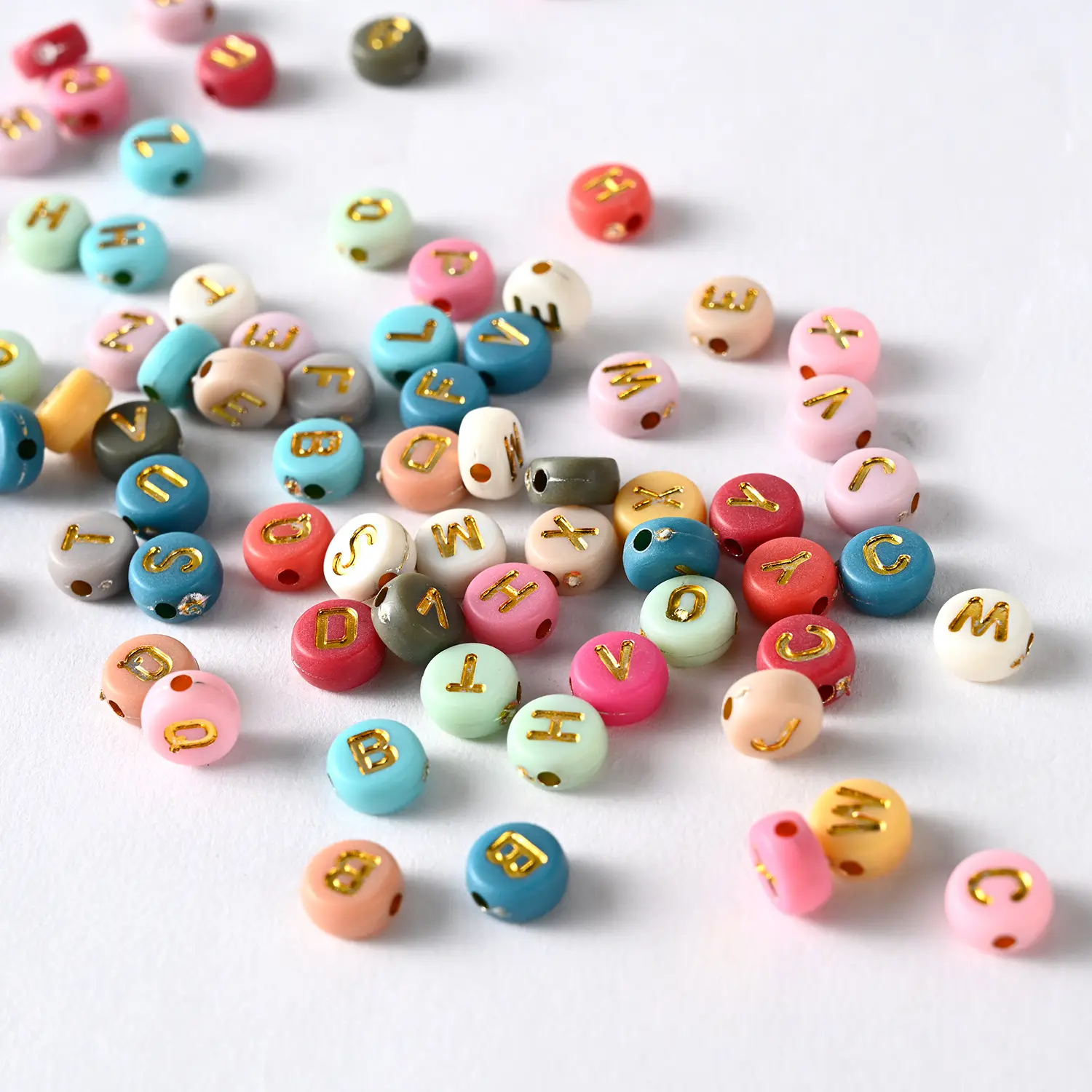 4 * 7 Round Letter Beads DIY Jewelry Accessories Handmade Beading Materials Acrylic Beads Wholesale