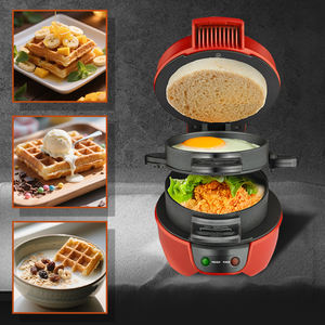 جهاز هالي الكهربائي لصنع البرغر مع حلقة طهي البيض، محمصة ساندويتش الهامبرغر للإفطار، صانع قهوة متعدد الاستخدامات - Product Image 3