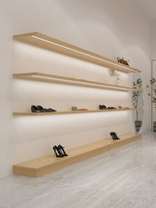 Meuble de présentation en bois haut de gamme pour chaussures et sacs à main, et comptoir de caisse pour magasin de chaussures - Product Image 4