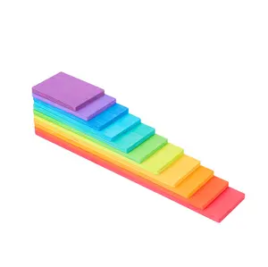 Montessori 11pcs blocco impilabile per bambini in legno arcobaleno per giochi per bambini