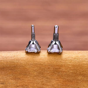 1 Buah Anting Stud <span class=keywords><strong>Titanium</strong></span> G23 dengan Zirkon 2-4mm Labret 6-12mm Ulir Internal 16G Perhiasan Tindik Bibir Telinga Tragus - Product Image 6