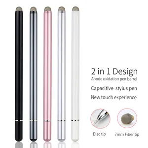 2 ב 1 סיבי טיפ דיסק טיפ מגע מסך stylus עט מגע עט עם מגנטי כובע עבור מחשב נייד iphone ipad