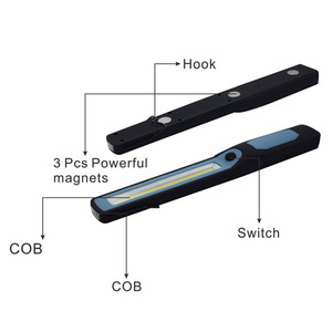 Luz de trabajo delgada COB portátil <span class=keywords><strong>con</strong></span> gancho y 3 imanes, luz de trabajo regulable lámpara de inspección de mano para reparación de automóviles - Product Image 4