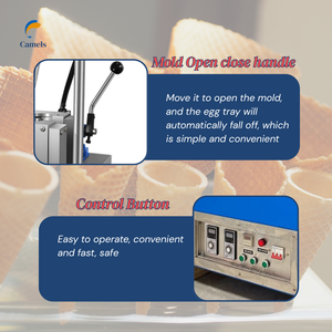 Máquina semiautomática para hacer conos de helado/máquina para hacer conos de barquillo/hornear conos de oblea - Product Image 3