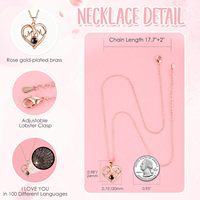 Collier Mère Fille Fils avec Rose Véritable Préservée « Je t'aime » en 100 Langues – Coffret Cadeau Unique pour Anniversaire