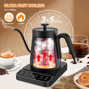 Hervidor de Acero Inoxidable Negro Digital Inteligente con Control de Temperatura para Café y Té, Tipo Gooseneck - Product Image 2