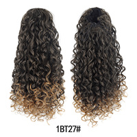 Extension de cheveux en queue de cheval bouclée moyenne-longue, boucles françaises, pointe en U, cheveux synthétiques, portable, 130g