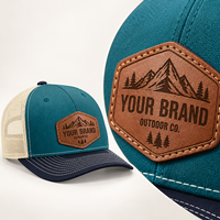 Casquette de Trucker Brodé en Cuir Personnalisé de Qualité Supérieure, 3 Couleurs, 6 Panneaux, Modèle Richardson 112 avec Dos en Filet