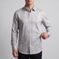 Chemise extensible résistante pour homme, imprimée floral et cachemire sur toute la surface, vente en gros de vêtements pour hommes, directement de l'usine, meilleur fournisseur