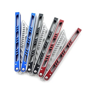 Couteau en aluminium SF Megalodon, personnalisable, non affûté, outil d'entraînement pour manœuvres complexes et entraînement tactique, <span class=keywords><strong>Balisong</strong></span> - Product Image 4