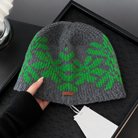 Bonnet en tricot jacquard flocon de neige nordique personnalisé, fil épais, chaud, pour les trajets quotidiens et l'école en hiver