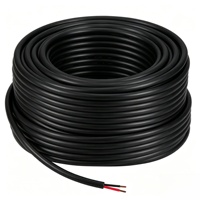 Cable de Altavoz de 2 Conductores con Clasificación CL2 de 16AWG, Rojo y Negro, Revestido de PVC con una Cubierta Exterior Negra