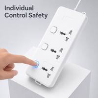 Multiprise industrielle universelle en gros avec interrupteurs individuels, 3 prises, 3 ports USB, ignifuge, durable, personnalisable