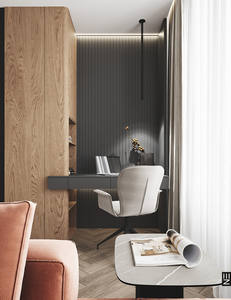 פורניר עץ עמיד למים עיצוב שייקר עם לוח מחדש עדין ארון בגדים - Product Image 2