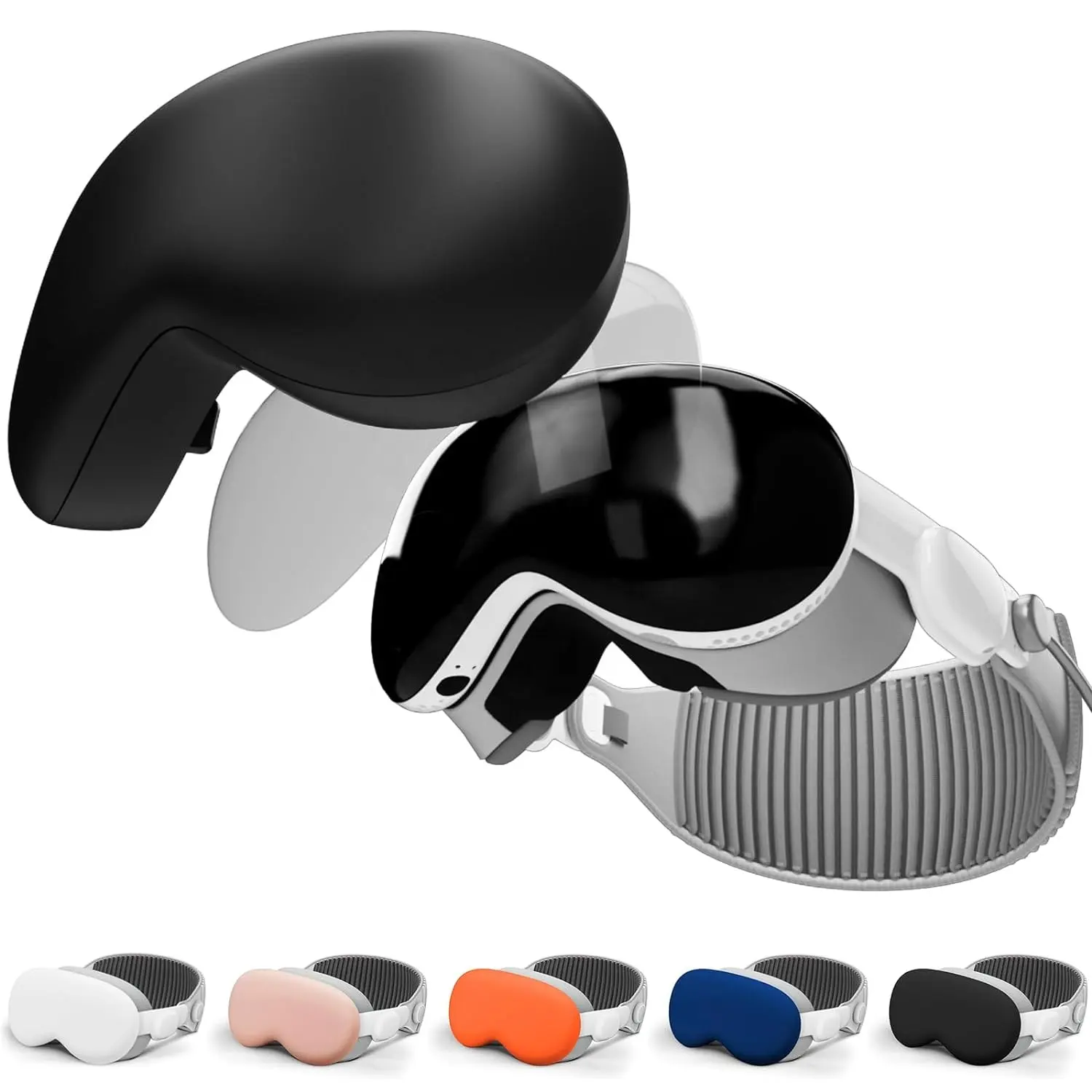 Casing pelindung silikon karet lunak VR pengawet peralatan terpasang kepala VR untuk casing Apple Vision Pro