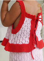 Ensemble d'été pour petite fille : débardeur en maille respirante à motif quadrillé et pantalon ample – Tenue de plage en tricot