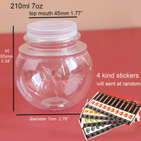 MOQ 50 sets – Pots à yaourt 210 ml, pots à mousse de bran, pots à pudding, coupelles en plastique pour gelée, coupelles en forme de planètes, coupelles en forme de fruits et de étoiles avec cuillère et autocollants