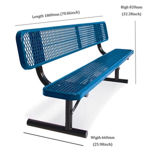 Factory Customized 170 180cm 200cm <b>Outdoor</b> Commercial Park <b>Metal</b> Picnic <b>Tables</b> With Benches LD-OD-017 Hot Dip Galvanized 170 Cm - Product Image 4