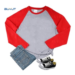 USA Raglan manches longues col rond unisexe hommes femmes Polyester t-shirt coton sensation <span class=keywords><strong>Pastel</strong></span> contraste couleur Sublimation chemises - Product Image 5