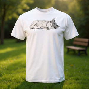 Camiseta con diseño de perro husky siberiano para adultos, unisex, blanca - Product Image 3