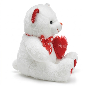 Orsacchiotto di Peluche Bianco con <span class=keywords><strong>Cuore</strong></span> Rosso per San Valentino, Giocattoli Anime Personalizzati di Alta Qualità, Certificati BSCI/ISO/ICTI/SEDEX - Product Image 2