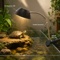 Lampe chauffante LED UVB pour reptiles, spectre complet, avec support rotatif à 360° °   Pince rotative étanche pour tortue, lézard, dragon barbu