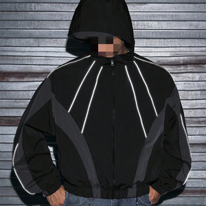 Sudadera con capucha reflectante y que brilla en la oscuridad 2025 para hombre con rayón personalizado y mezcla de nailon 50% Algodón 50% pulóver sudadera chándal - Product Image 1