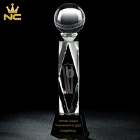 Boule de cristal K9 gravée au laser 3D, polie à la main, personnalisée, pour trophée de baseball ou de cricket, pour cérémonie de remise de prix sportifs