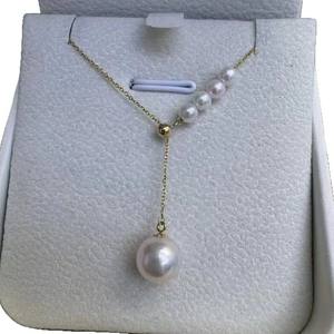 Colliers pendentifs fins sélectionnés, perles d'eau douce naturelles de 7 à 12 mm, à forte brillance, avec des défauts esthétiques mineurs. - Product Image 5