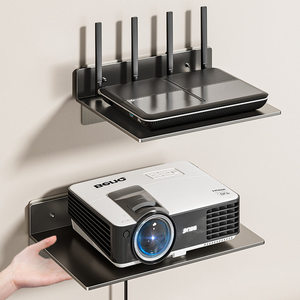 Wall Mounted Storage <b>Shelf</b> For Router And Projector Adjustable <b>Bracket</b> No Drill Installation - Product Image 1
