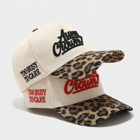 Casquettes de baseball vintage en gros, chapeaux brodés personnalisés, casquette de baseball de haute qualité à imprimé léopard pour homme et femme